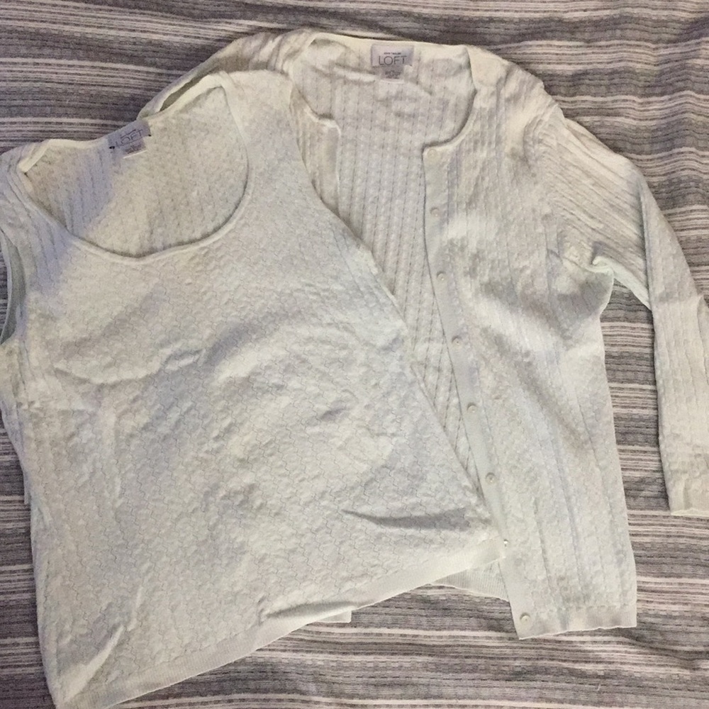 Matching knitted cardigan and tank set